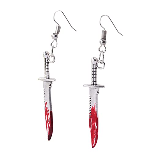 Damen-Ohrstecker Edelstahl Axt Zähne Ohrringe Für Frauen Mädchen Blut Gedruckt Gothic Scissor Ohrringe Halloween Party Horror Ohrringe Unendlich Ohrringe (C-8, One Size) von Tonsee Accessoire