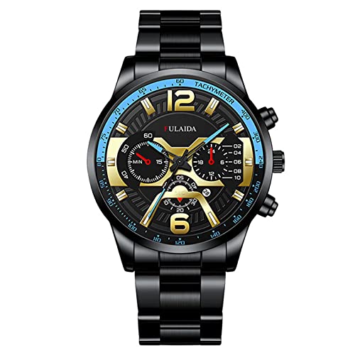 Damenband Ansehen Blau Männer Business Luxus Mode Herren Quarzuhr Männer Digitalwaage Business Uhr Männer Stahlgürtel Gold Uhren Männer Gürteluhr Kinder Beobachten Jungen Digital (E #3, One Size) von Tonsee Accessoire