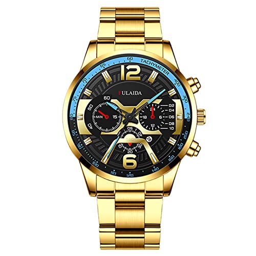 Damenband Ansehen Blau Männer Business Luxus Mode Herren Quarzuhr Männer Digitalwaage Business Uhr Männer Stahlgürtel Gold Uhren Männer Gürteluhr Kinder Beobachten Jungen Digital (J #3, One Size) von Tonsee Accessoire