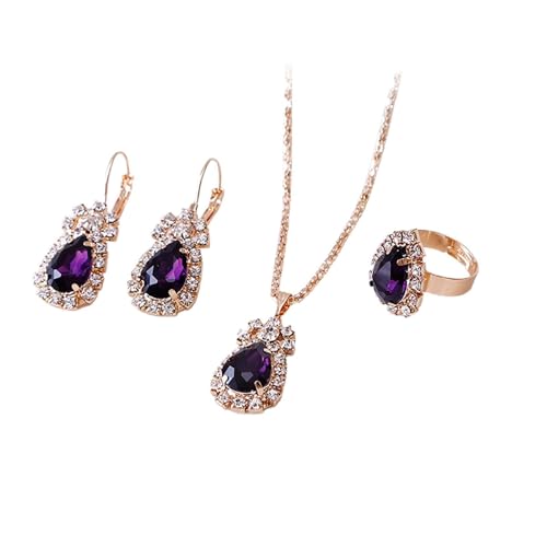 Delphin Halskette Für Frauen Ohrringe Wasser Schmuck Mädchen Mode Liebe und Set Schmuck Personalisierte Ring Tropfen Halskette Anhänger Schmuck Sets Hochzeitsauto Schmuck (Purple-5, One Size) von Tonsee Accessoire