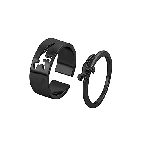 Tonsee Accessoire Der Ringe Figuren Orks Verlobungsmode neu und ringhohle Paar-Dinosaurier-kreative Ringe Ringe Freundschaftsringe Gravur (Black, One Size) von Tonsee Accessoire