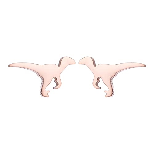 Edelstahl Ohrringe Mode Dinosaurier Edelstahl Kleine Tier Ohrringe Persönlichkeit Einfache Ohrringe Edelstahl Ohrringe Halloween Dinosaurier Form Ohrstecker Für Frauen Schraubohrringe (Pink, One Size) von Tonsee Accessoire