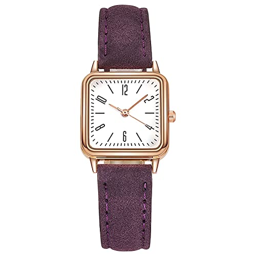 Edelstahlarmband Uhr für Herren Damen Retro Armbanduhr Uhren Einfache Damenuhren Mattierte Gürteluhren Geschenkuhren für Frauen Uhren Modeuhren für Frauen Wasserdichte Intelligente (Purple, One Size) von Tonsee Accessoire