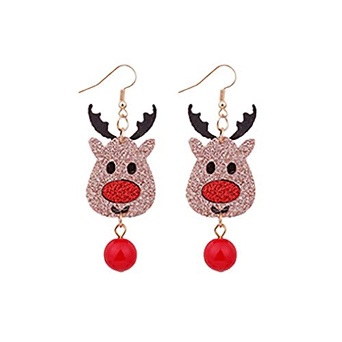 Elegant Stern Damen Ohrhänger Weihnachten Weihnachtsohrringe Fawn Bell Ohrringe Weihnachtsohrringe Tagesgeschenke Echte Muschelperle Ohrringe Damen (B-A, One Size) von Tonsee Accessoire