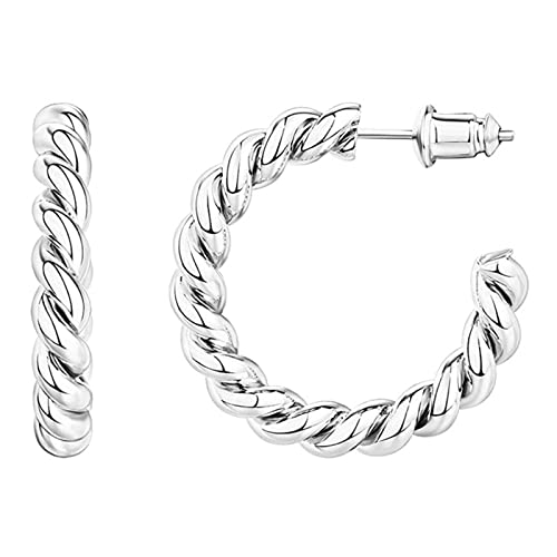 Tonsee Accessoire Fashion Damen Ohrstecker Creolen für Frauen Huggie Ohrringe Ohrringe Damen Temperament Schmuck Silberne Kristallohrringe (h-Silver, One Size) von Tonsee Accessoire