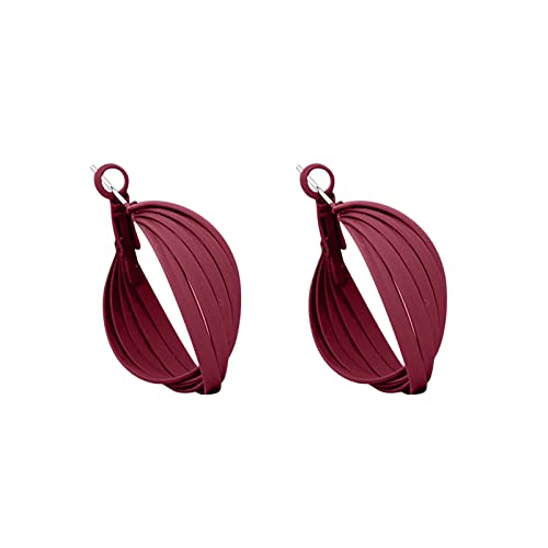 Frauen Ohrringe Ohrhänger 3D große Ringohrringe dünn baumeln Elegante Spiralohrringe Hochzeitsohrringe geometrische Anhänger Ohrringe für Frauen Schwarze Blumenohrringe (Wine, One Size) von Tonsee Accessoire