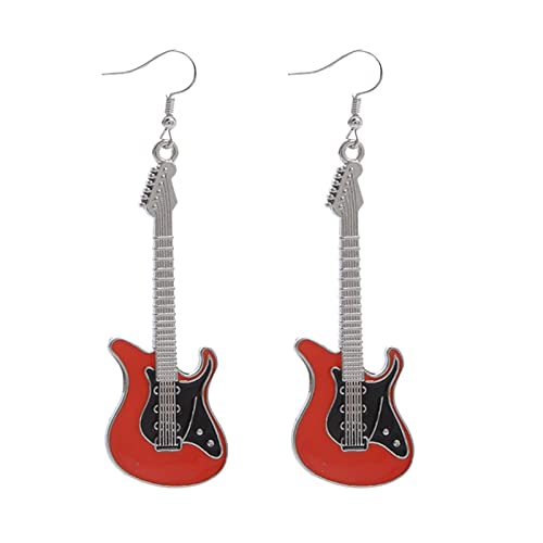 Frauen Ohrringe Ohrhänger Mode niedlich Metall schwarz weiß Musik Bass E-Gitarre baumeln Ohrringe für Frauen Mädchen Musikliebhaber Lehrer personalisierte Ohrringe Für Packung (Orange, One Size) von Tonsee Accessoire