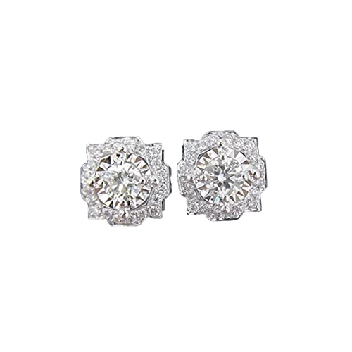 Frauen Ohrringe Ohrhänger mit Zirkonia Stilvolle halbkreisförmige Senior elegante Kristallblumen-Ohrstecker Zirkon Stilvolle Ohrringe Jugendliche Mädchen Set Cool (A-Silver, One Size) von Tonsee Accessoire