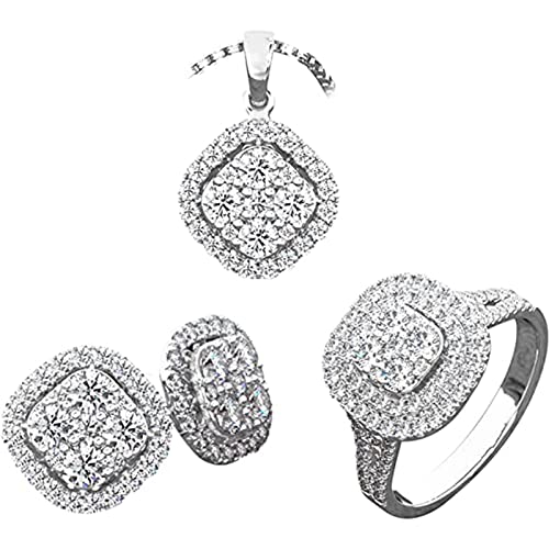 Tonsee Accessoire Halsband Schmuck Damen Kette Schlüsselbein Set Stück Set 3pc Anhänger DREI Ohrring Schmuck Halskette Schmuck Sets Schmuckkordel (C-e, One Size) von Tonsee Accessoire