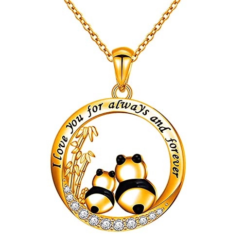 Halskette Damen Herz Anhänger Halskette, Freundin, Geschenk, Schmuck, Silber, Ehefrau, Geburtstag, für Frauen, Mutter, Valentinstag, für ihren Tag, Pandas, Halsketten und Anhänger (red b, One Size) von Tonsee Accessoire