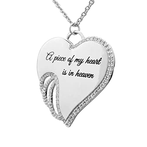 Halsketten Damen verkrustete Engelsflügel-Liebes-Strass-Halskette für Frauen It Not Goodbye It See You Again Anhänger Halskette Schmuck Weihnachtsjubiläum Geburtstagsgeschenk für (Silver, One Size) von Tonsee Accessoire