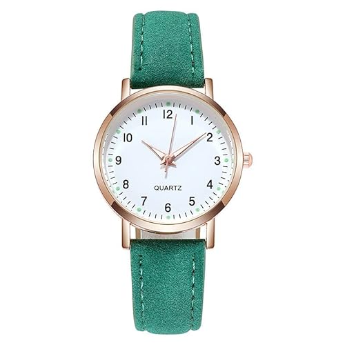 Herren Uhr Damen Uhren Herren Uhr Männer Analog Quarz Art- Weisesportfrau-Edelstahl-Fall-Gürtel-Band-Quarz-Analog-Armbanduhr Damen Sportuhr Schmal Armbanduhr Herren Ziffernblatt Mit (Green, One Size) von Tonsee Accessoire