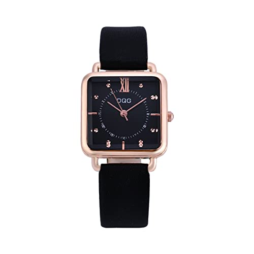 Herren Uhr Damen Uhren Herren-Uhren Analog Quarz Uhren Einfache Damenuhren Mattierte Gürteluhren Geschenkuhren für Frauen Uhren -Damenuhr Digitaluhr Damen Valentine Zierlich (Black, One Size) von Tonsee Accessoire