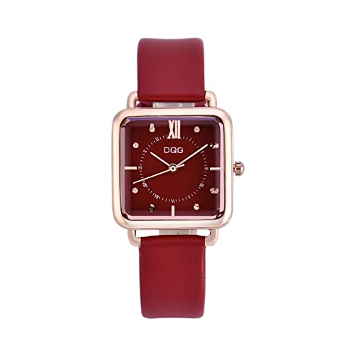 Herren Uhr Damen Uhren Herren-Uhren Analog Quarz Uhren Einfache Damenuhren Mattierte Gürteluhren Geschenkuhren für Frauen Uhren -Damenuhr Digitaluhr Damen Valentine Zierlich (Red, One Size) von Tonsee Accessoire