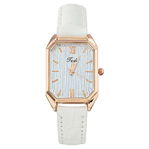 Herrenuhren Damen-Armbanduhr Uhren Einfache Damenuhren Mattierte Gürteluhren Geschenkuhren für Frauen Uhren Modeuhren für Frauen Digitaluhr Damen Und Herren Kinder Armbanduhr Lernen (White, One Size) von Tonsee Accessoire