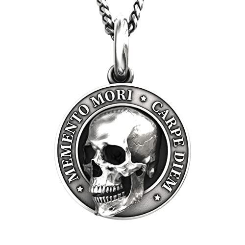 Herzkette Halskette Damen Skullss Anhänger Memento Mori Skullss Anhänger Realistische festliche Halskette 3D-Effekt Silber Skullss für Männer Anhänger Aufbewahrung (Silver, One Size) von Tonsee Accessoire