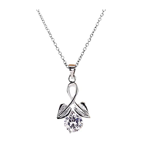 Herzkette Halskette Damen Stahl Frauen Diamant Halskette Titan-Clavicle glänzende Stein-Design-Kette Damen-Halskette Fashion-Karton natürliche Halsketten & Anhänger Plektrum Anhänger (G, One Size) von Tonsee Accessoire