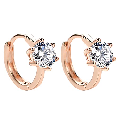 Jewelry Ohrhänger für Damen aus Edelstahl -Ohrringe mit Zinken für Teenager-Mädchen, minimalistische Piercing-Ohrstecker, trendige Ohrringe Münzen Perlen Ohrringe (10-Rose Gold, One Size) von Tonsee Accessoire