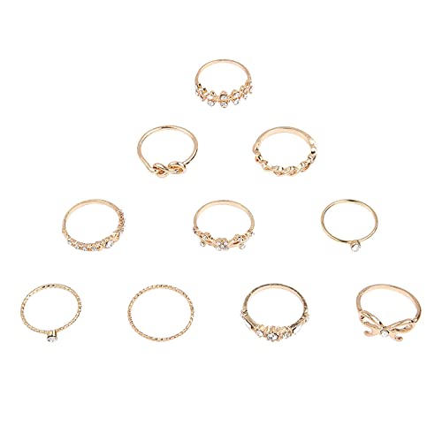 Tonsee Accessoire Luzifer Schmuck Legierungsring für Damen, kreative Einfachheit, Persönlichkeitsring, Set mit 10 Stück Schmuck Auto Hochzeit (A-2, One Size) von Tonsee Accessoire