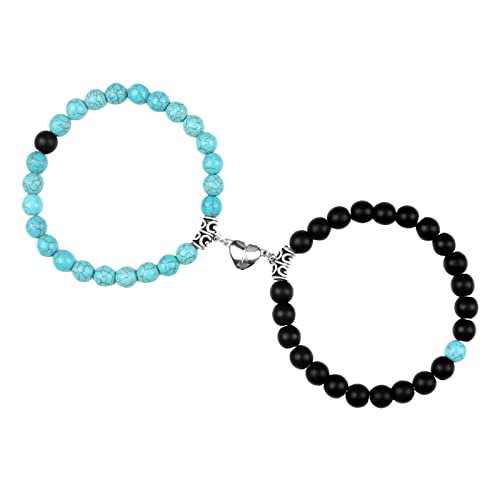 Magnete ziehen liebevolle Paare an, Armbänder und Armbänder, Natursteinarmband, einfacher Schmuck für Frauen, Männer, Mode, klassisches Armband, Valentinstag Halskette Tochter (B-b, One Size) von Tonsee Accessoire