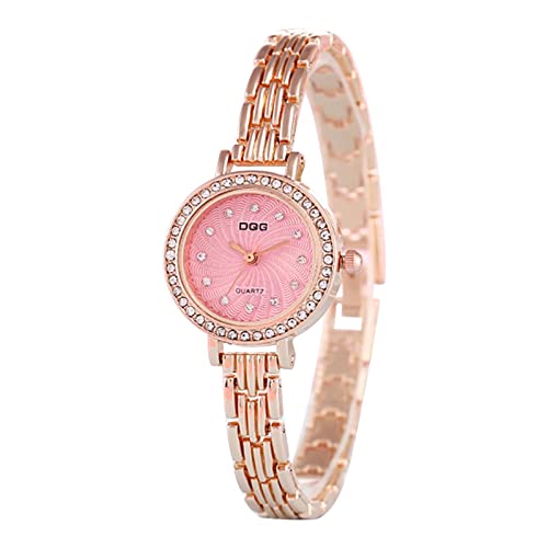 Men Watches Herren Uhr Männer Armbanduhren Diamond Damenuhren Einfache Damenuhren Metallarmbanduhren Geschenkuhren für Frauen Uhrenarmband Für Damen Digital Armbanduhr Herren (Pink, One Size) von Tonsee Accessoire