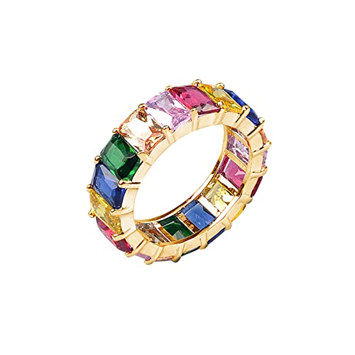 Tonsee Accessoire Noten Der Ringe Verlobungs-Rundschliff-Zirkon-Frauen-Hochzeits-Ring-Schmuck-Ringe für Frauen-voller -Damen-Ring Coole Herren Ringe Schmuck (Multicolor, 10) von Tonsee Accessoire