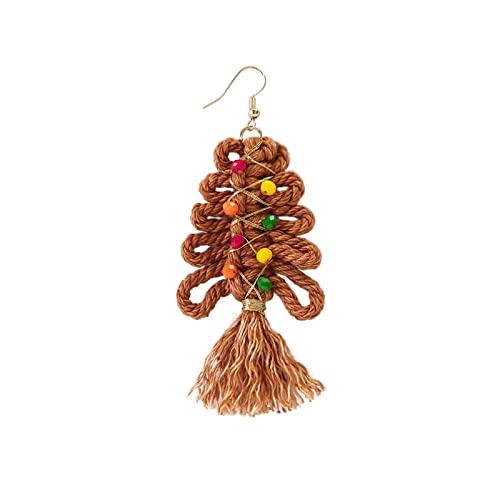 Ohrringe Damen Weihnachtsohrringe für Frauen Weihnachtsohrstecker Weihnachtsbäume Glocken Schneeflocken Ohrringe für Mädchen Thanksgiving Weihnachten Urlaub Bunte Ohrhänger (Brown, One Size) von Tonsee Accessoire