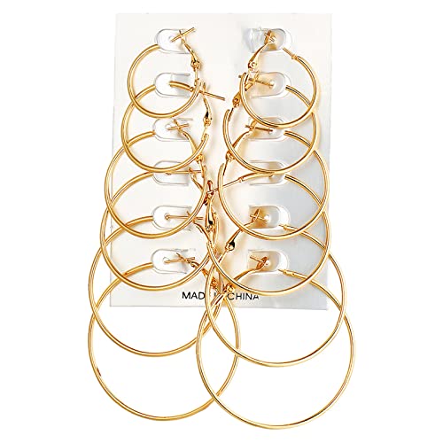 Ohrstecker Rock übertrieben Ohrringe 6 Stück Ohrringe Set Ohrringe Temperament Ohrringe Licht Luxus Mode Damen Retro Exquisite Schmuck Weihnachten Einheimische Ohrringe (A, One Size) von Tonsee Accessoire