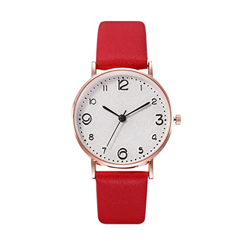 Quarz Uhr für Herren Damen Analog Quarz Armbanduhr mit Edelstahlarmband Damenuhr Uhr Silikonband Mode Damenuhr Quarzuhr Herrenuhr Ansehen Für Kinder Camouflage Damen Digitaluhr (Red, One Size) von Tonsee Accessoire