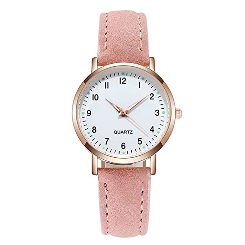 Quarz Uhr für Herren Herrenuhr Damen-Leuchtuhr mit Gürtelwaage, gepunktete kleine Uhr, Sternuhr, mattierter Punkt, mit römischer Damenuhr, Digitalwaage Sportband Ansehen Damen (Pink, One Size) von Tonsee Accessoire