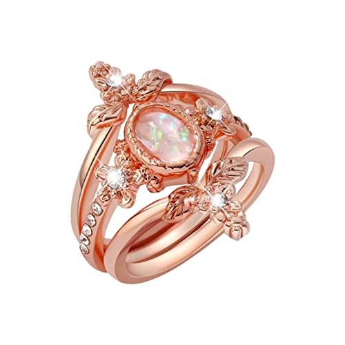 Ringe Bänder Mode Rose Gold Ring für Frauen Verlobungsring Schmuck Geschenke Der Ringe Bücher (Rose Gold, 10) von Tonsee Accessoire