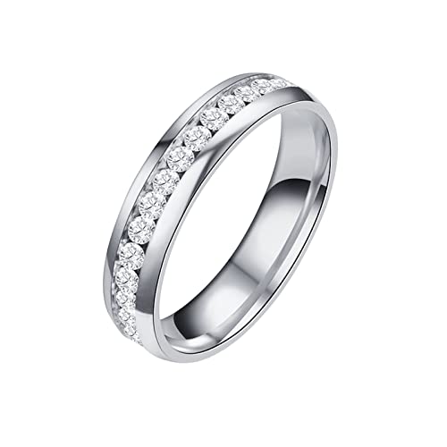 Ringe Bindung 6MM Titanstahl sandgestrahlte Ringe Ehering Ringe für Frauen Ringe für Mädchen mattierte Ringe Geometrie Ringe Größe 6 bis 13 Ringe Kinder Mädchen Silber (Silver, 6) von Tonsee Accessoire