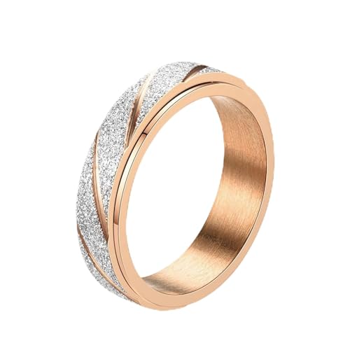 Ringe Herren Set 10 Drehbarer Dekompressions-Peeling-Muster-Legierung eingelegter Strass-weiblicher Ring Beliebter exquisiter Ring Einfacher Modeschmuck Ringe Schlüsselanhänger (C, 8) von Tonsee Accessoire