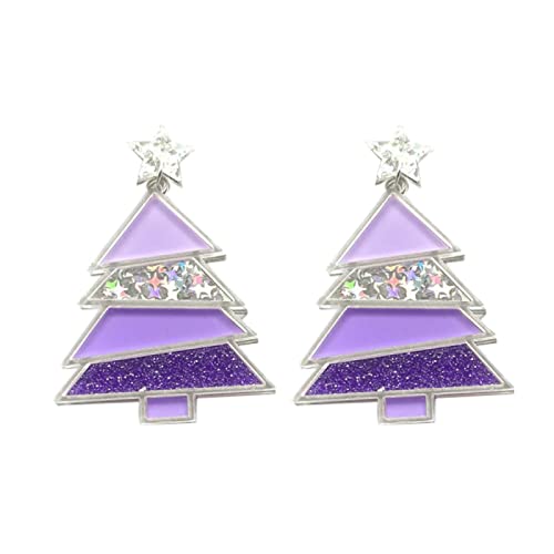 Tonsee Accessoire Acryl-Ohrringe für Frauen Urlaub Acryl-Ohrstecker Weihnachten Valentinstag St. Tag Ohrringe Feiertags-Ohrringe Ohrringe Mädchen Blau (Purple, One Size) von Tonsee Accessoire