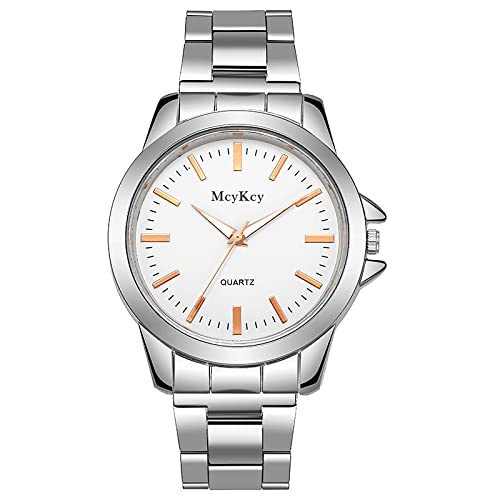 Tonsee Accessoire Armbanduhr Blutdruck WeiB Zifferblatt Herrenuhr Quarz mit Armband minimalistische Legierung Uhr Geschenk Herrenuhr Ansehen Für Kinder Licht (White #1, One Size) von Tonsee Accessoire