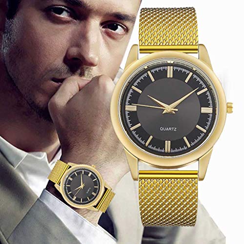 Tonsee Accessoire Armbanduhr Herren Dial Quarz Mesh-Uhr Steel Casual Edelstahl Business Gürtel Uhr einfache Herrenuhr für Herren Armbanduhr Blutdruck Mit Schrittzahler (B, One Size) von Tonsee Accessoire