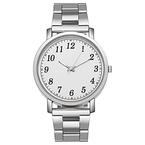 Tonsee Accessoire Armbanduhr Mädchen Vintage Paar Quarz Digitaluhr Stahlband Luxus Chronograph Herren Geschenk Ansehen Für Kinder Der Schwarz (1-White, One Size) von Tonsee Accessoire