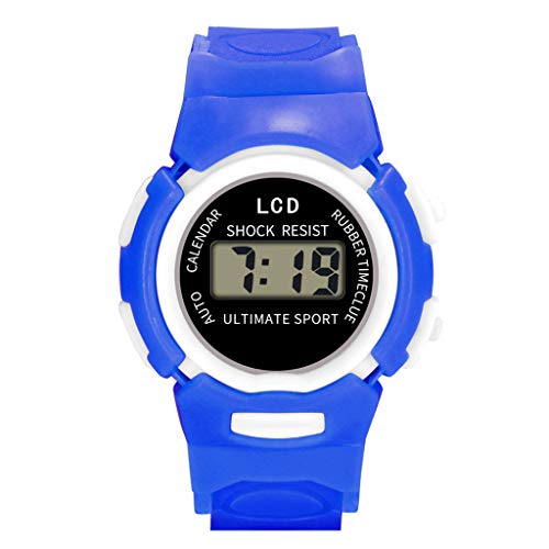 Tonsee Accessoire Armbanduhr für Kinder Kinder-Sport-Uhr elektronische Mädchen-analoge wasserdichte Handgelenk-LED-Digital-Kinderuhr Sportuhr Modern (Blue, One Size) von Tonsee Accessoire