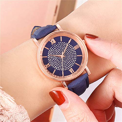 Tonsee Accessoire Damen Analog Quarz Armbanduhr mit Edelstahlarmband Luxusuhren in Edelstahl Freizeituhr Dial Steel Quarz Uhr Damenuhr Sportuhr Datum (D-Blue, One Size) von Tonsee Accessoire