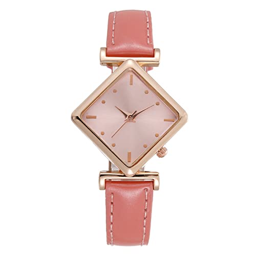 Tonsee Accessoire Damen Analog Quarz Uhr Armbanduhren Ms. Watches Lässige Leder-Analog-Quarzuhr Ms. Armbanduhr Uhr Business Date Casual Watch Damen Digitaluhr Zugarm Band (Pink-c, One Size) von Tonsee Accessoire