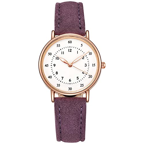 Tonsee Accessoire Damen Analog Quarz Uhr Damen-Edelstahluhr Mode-Damenuhr Vollfunktions-Aussehen Persönlichkeit Damenuhr Digitaluhr Damen Neutral (Purple-b, One Size) von Tonsee Accessoire