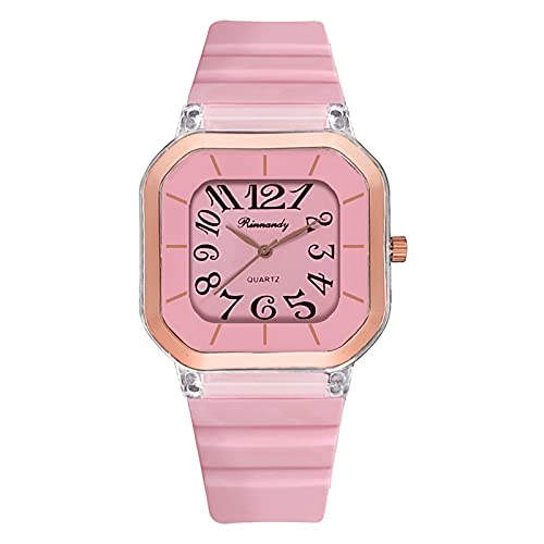 Tonsee Accessoire Damen Armbanduhr Farbtrend Damenuhr Mode Sport Paaruhr Quarz Schüler Jelly Watch Mittlere Silikon Damenuhr Puls Armbanduhr Herren (Pink, One Size) von Tonsee Accessoire