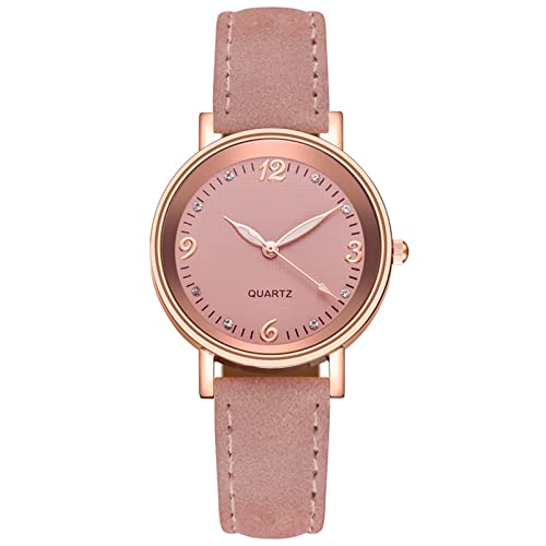 Tonsee Accessoire Damen Armbanduhren Art- und Weisesport-Männer Edelstahl-Kasten-Gürtel-Band-Quarz-analoge Armbanduhr Digitaluhr Damen Leder (Pink, One Size) von Tonsee Accessoire