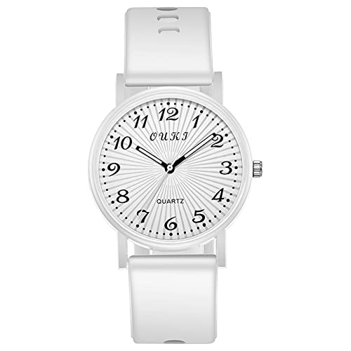 Tonsee Accessoire Damen Digitaluhr Wasserdicht Kautschukband Quarzuhr Uhr Geburtstag Sport Casual Damen Uhr Mädchen Damen Geschenk Damenuhr Damen Retro Armbanduhr (White, One Size) von Tonsee Accessoire