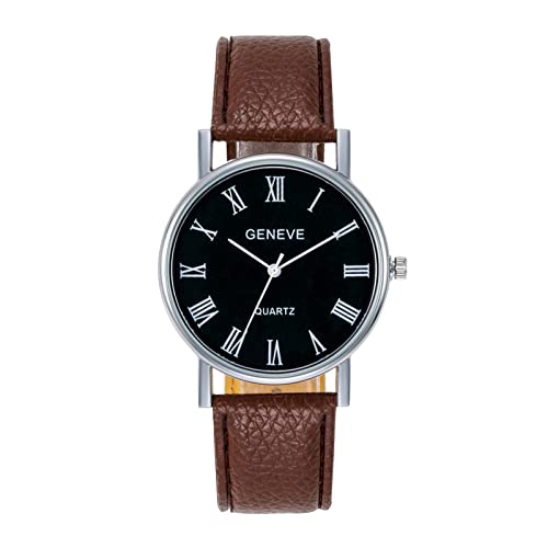 Tonsee Accessoire Damen Digitaluhr Wasserdicht Vintage Herren Business Luxury Fashion Herren Quarzuhr Edelstahlband wasserdicht Armbanduhr uziert (3-Brown, One Size) von Tonsee Accessoire