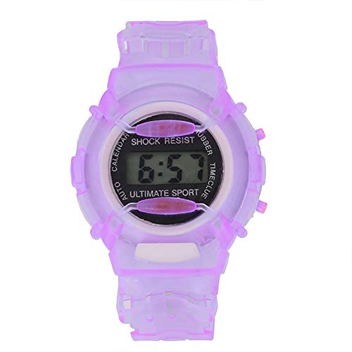 Tonsee Accessoire Damen GroB Mädchenuhr lila Handgelenk Jungen Studenten Digitale Kinder wasserdichte Sport Kinderuhr Kinder Armbanduhr Mit Wecker (Purple, One Size) von Tonsee Accessoire