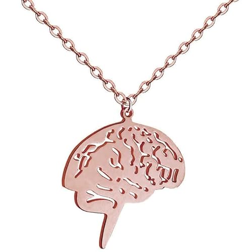 Tonsee Accessoire Damen Halskette aus Edelstahl -Anhänger Menschliches Organ Halsketten Titanbeschichtete dreifarbige Edelstahlketten Kette Silber Damen Mit Anhänger (Rose Gold, One Size) von Tonsee Accessoire