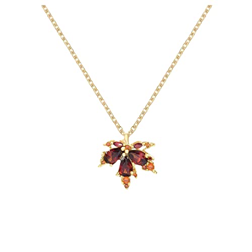 Tonsee Accessoire Damen Halsketten Gold Maple Leaves Halskette Forever Halskette Zirkon verkrusteter Kettenanhänger mit Schlüsselbein Damen Halskette (Gold-G, One Size) von Tonsee Accessoire