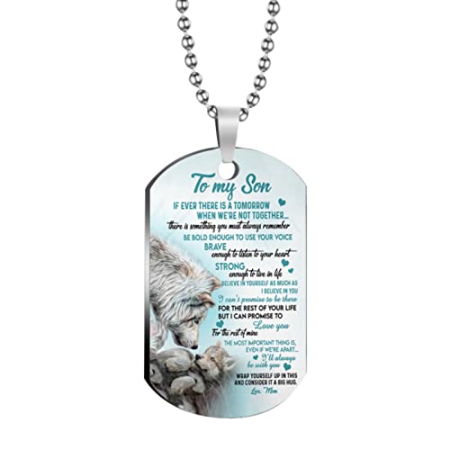 Tonsee Accessoire Damen Kette aus Stainless Steel Mode Farbdruck Modeschmuck Wolf zu Meinem Halskette Schlüsselanhänger Glücksklee Anhänger (A, One Size) von Tonsee Accessoire