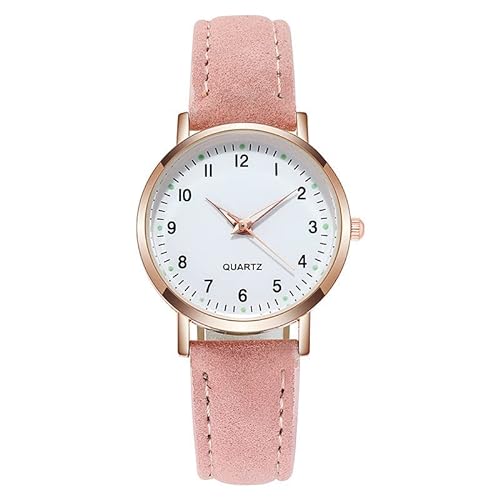 Tonsee Accessoire Damen Mode Armbanduhren Art- und Weisesportfrau-Edelstahl-Fall-Gürtel-Band-Quarz-Analog-Armbanduhr Armbanduhr Chronograph (Pink-C, One Size) von Tonsee Accessoire